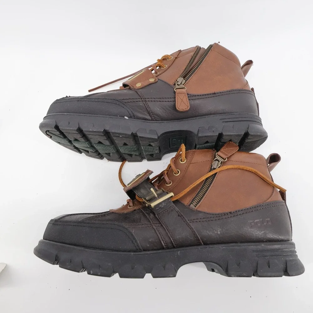 Polo Ralph Lauren Allendale II Duck Boots Brown Mens 14 FLAWS